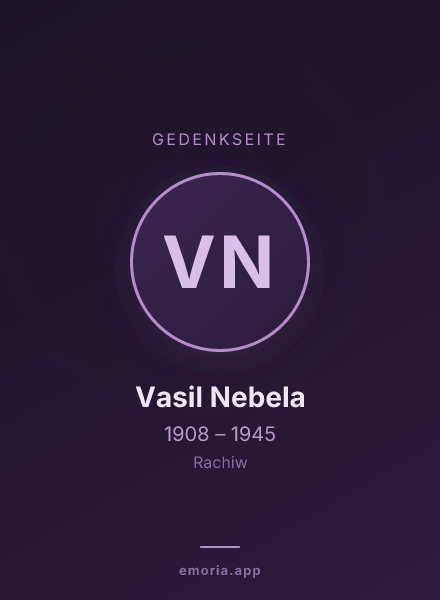 Gedenkportrait von Vasil Nebela