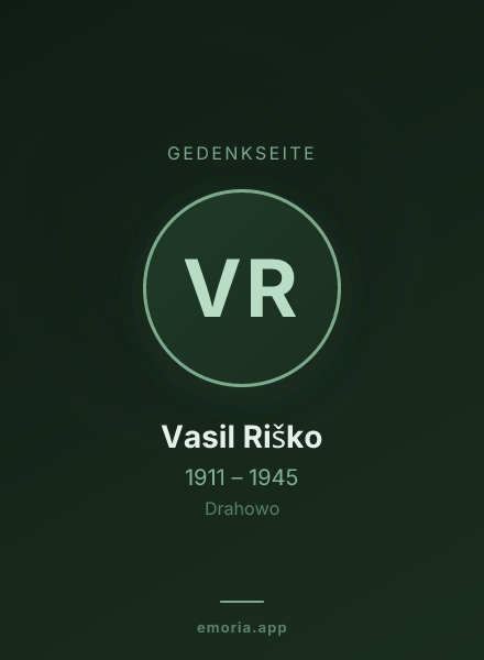 Gedenkportrait von Vasil Riško