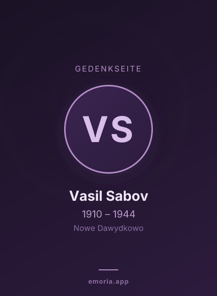 Gedenkportrait von Vasil Sabov