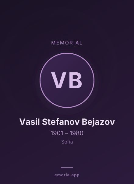 Memorial portrait of Vasil Stefanov Bejazov