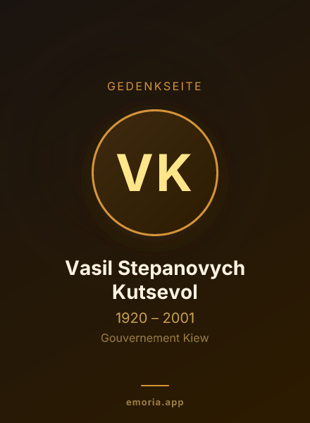 Gedenkportrait von Vasil Stepanovych Kutsevol