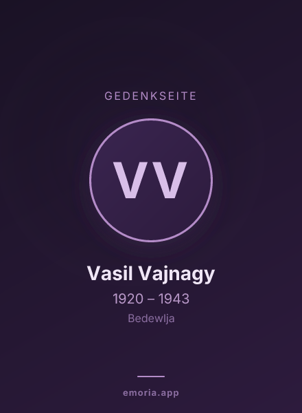 Gedenkportrait von Vasil Vajnagy