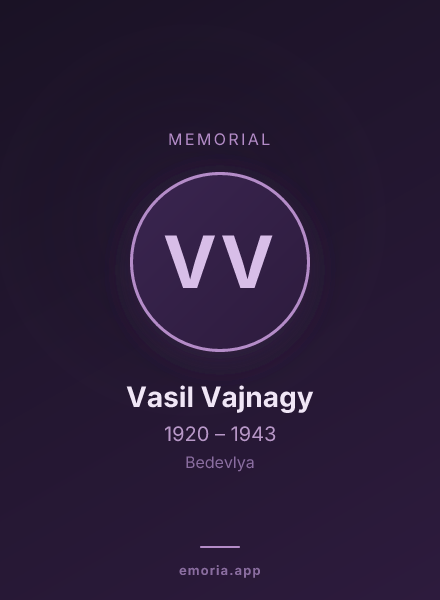 Memorial portrait of Vasil Vajnagy