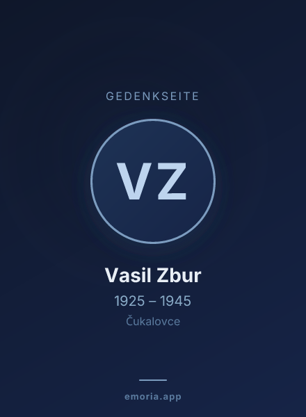Gedenkportrait von Vasil Zbur