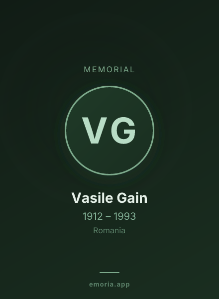 Memorial portrait of Vasile Gain