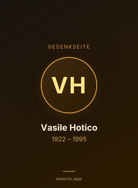 Gedenkportrait von Vasile Hotico