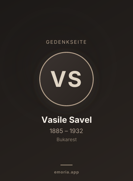 Gedenkportrait von Vasile Savel