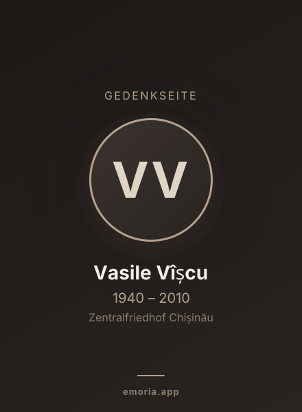 Gedenkportrait von Vasile Vîșcu