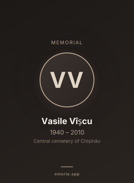 Memorial portrait of Vasile Vîșcu