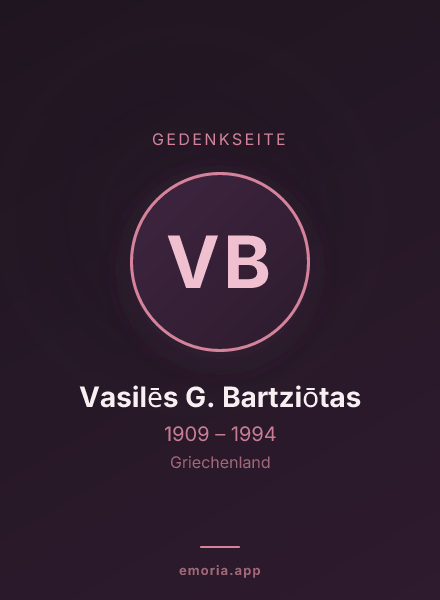 Gedenkportrait von Vasilēs G. Bartziōtas