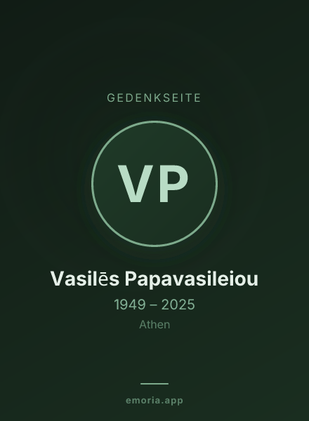 Gedenkportrait von Vasilēs Papavasileiou