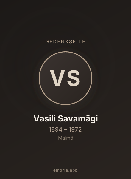 Gedenkportrait von Vasili Savamägi