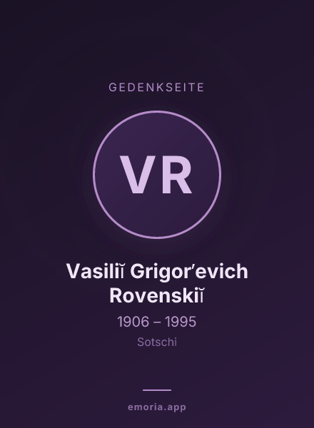 Gedenkportrait von Vasiliĭ Grigorʹevich Rovenskiĭ