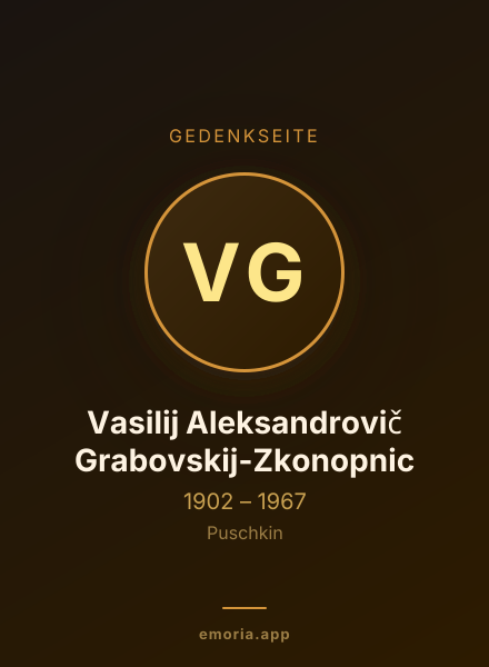 Gedenkportrait von Vasilij Aleksandrovič Grabovskij-Zkonopnic
