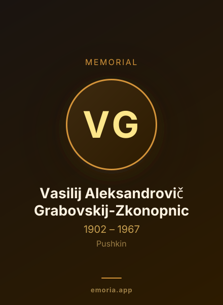 Memorial portrait of Vasilij Aleksandrovič Grabovskij-Zkonopnic