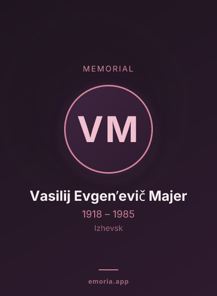 Memorial portrait of Vasilij Evgenʹevič Majer