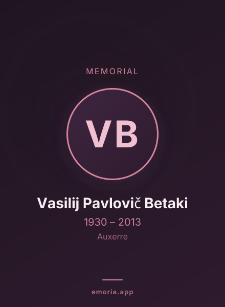 Memorial portrait of Vasilij Pavlovič Betaki