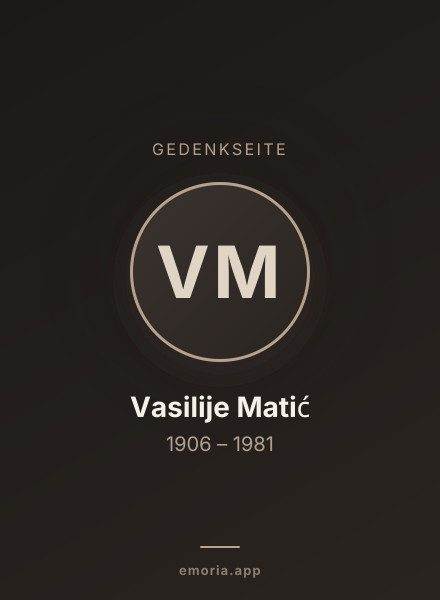 Gedenkportrait von Vasilije Matić