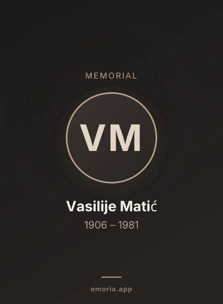 Memorial portrait of Vasilije Matić