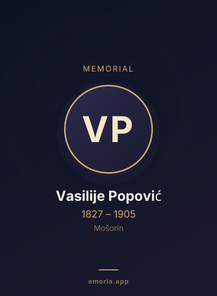 Memorial portrait of Vasilije Popović