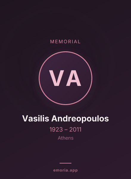 Memorial portrait of Vasilis Andreopoulos