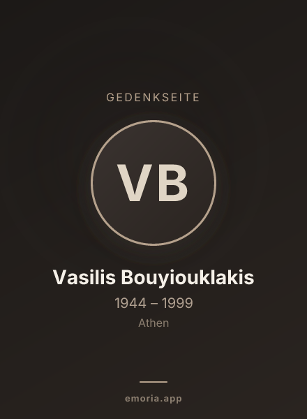 Gedenkportrait von Vasilis Bouyiouklakis