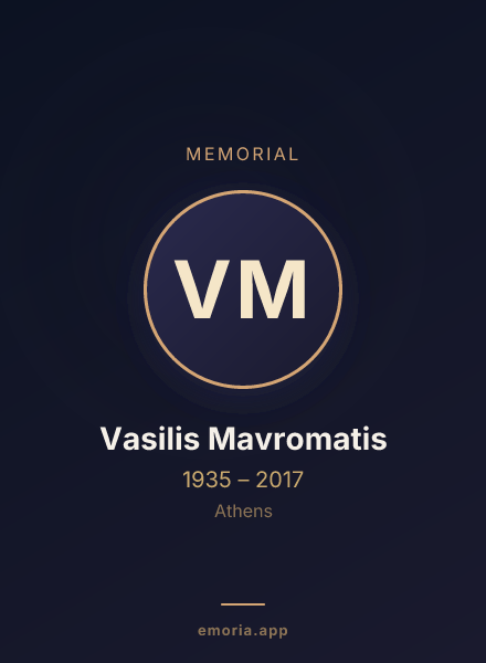 Memorial portrait of Vasilis Mavromatis