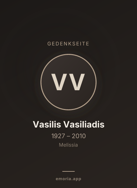 Gedenkportrait von Vasilis Vasiliadis