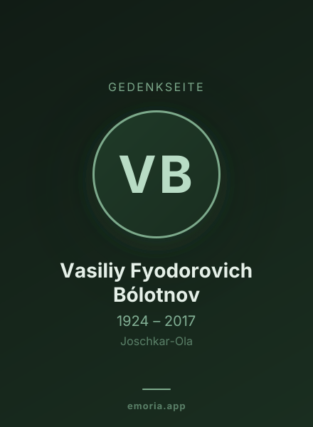Gedenkportrait von Vasiliy Fyodorovich Bólotnov