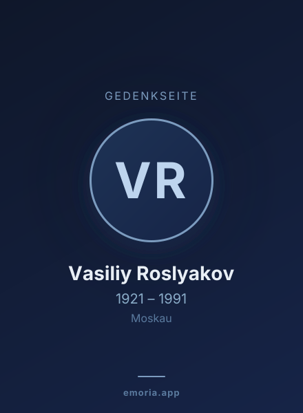 Gedenkportrait von Vasiliy Roslyakov