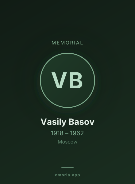 Memorial portrait of Vasily Basov