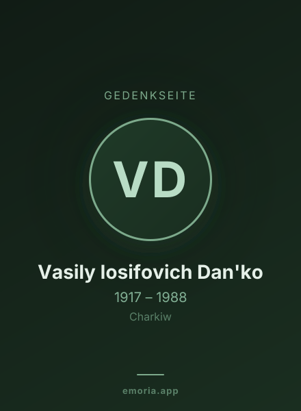 Gedenkportrait von Vasily Iosifovich Dan'ko