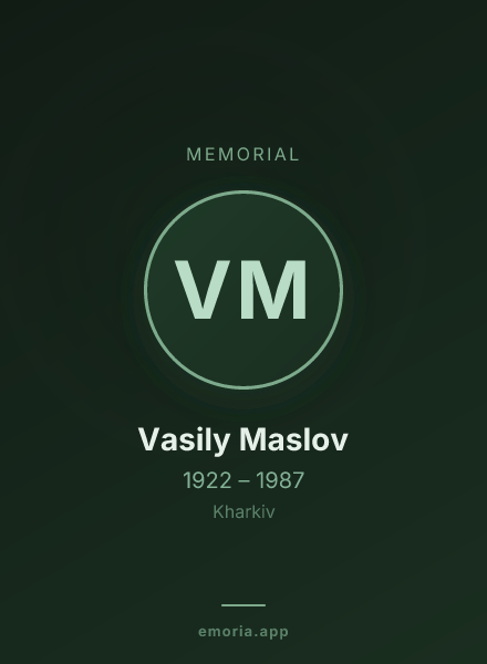 Memorial portrait of Vasily Maslov