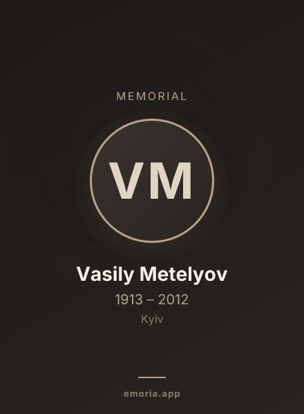 Memorial portrait of Vasily Metelyov