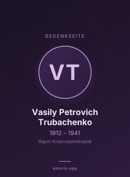 Gedenkportrait von Vasily Petrovich Trubachenko