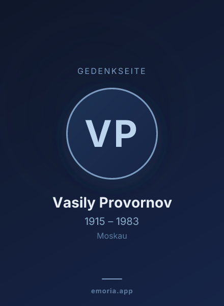Gedenkportrait von Vasily Provornov