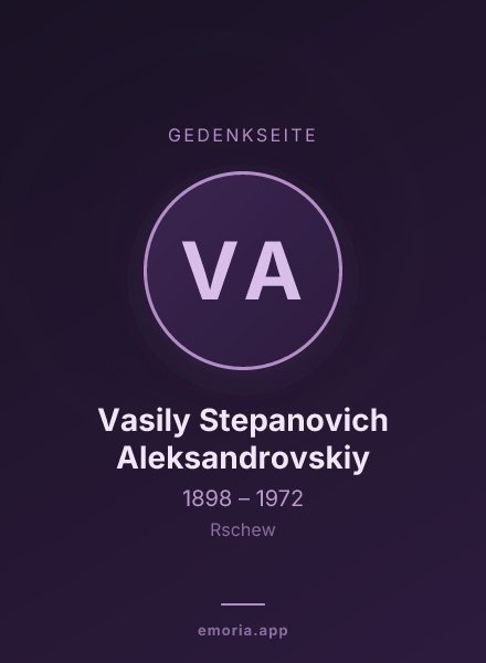 Gedenkportrait von Vasily Stepanovich Aleksandrovskiy