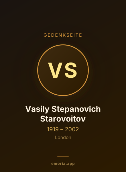 Gedenkportrait von Vasily Stepanovich Starovoitov