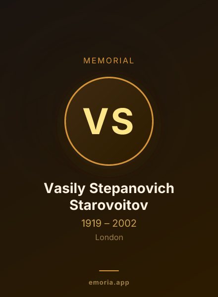 Memorial portrait of Vasily Stepanovich Starovoitov