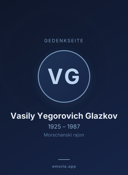 Gedenkportrait von Vasily Yegorovich Glazkov