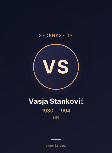 Gedenkportrait von Vasja Stanković