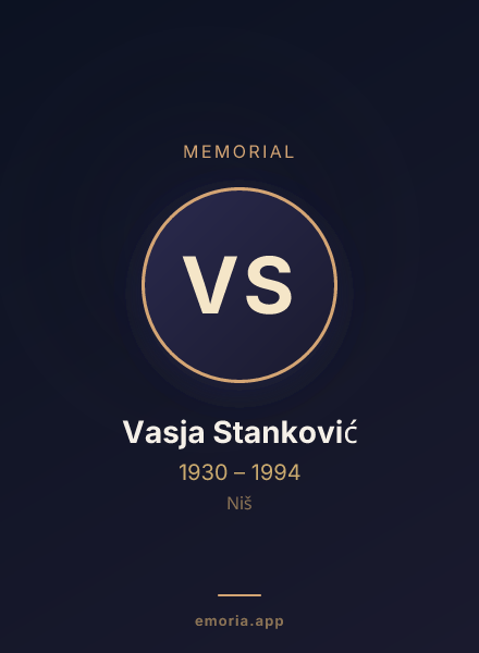 Memorial portrait of Vasja Stanković