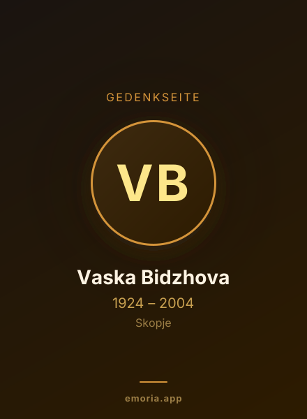 Gedenkportrait von Vaska Bidzhova
