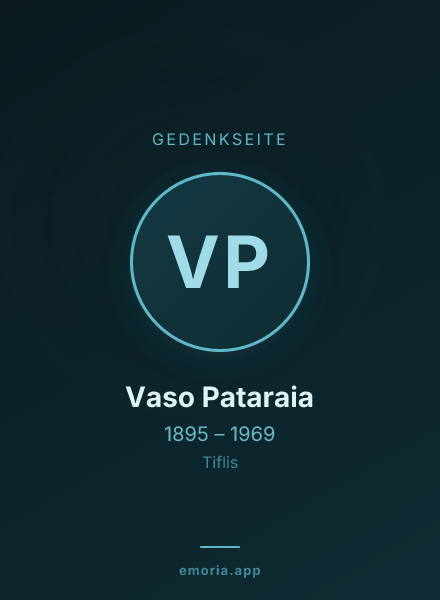 Gedenkportrait von Vaso Pataraia