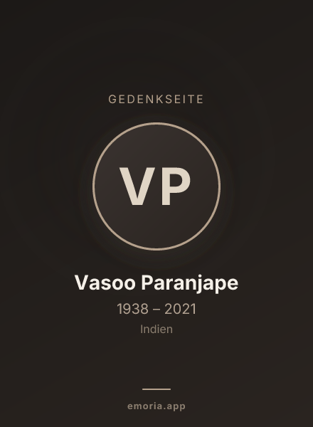 Gedenkportrait von Vasoo Paranjape