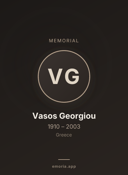 Memorial portrait of Vasos Georgiou