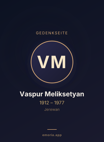 Gedenkportrait von Vaspur Meliksetyan