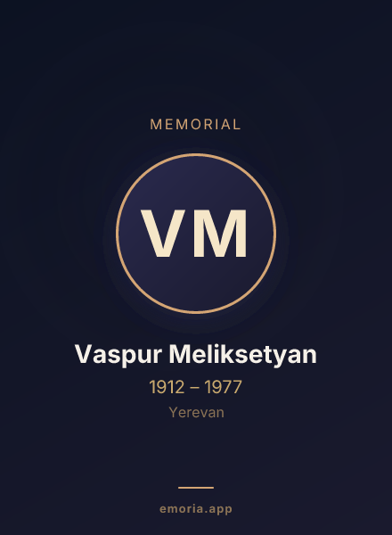 Memorial portrait of Vaspur Meliksetyan