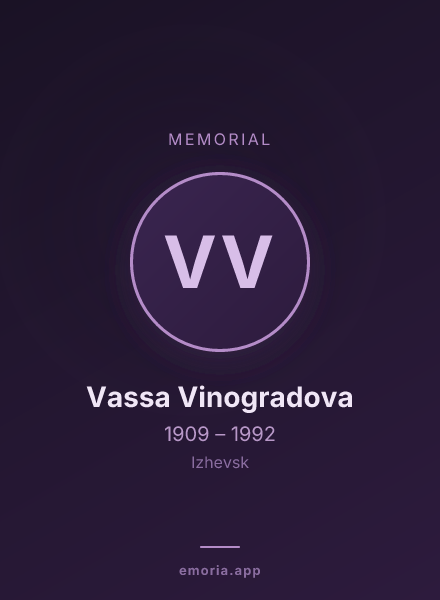 Memorial portrait of Vassa Vinogradova