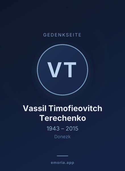 Gedenkportrait von Vassil Timofieovitch Terechenko